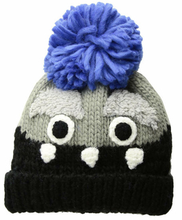 Acrylic Winter Warm Knitted Folded Cuff POM Kids Beanie Hat