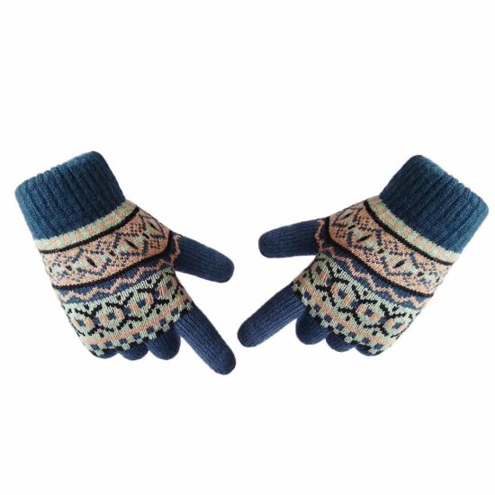 BSCI Audit Custom Warm Winter Colorful Women and Kids Knit Gloves