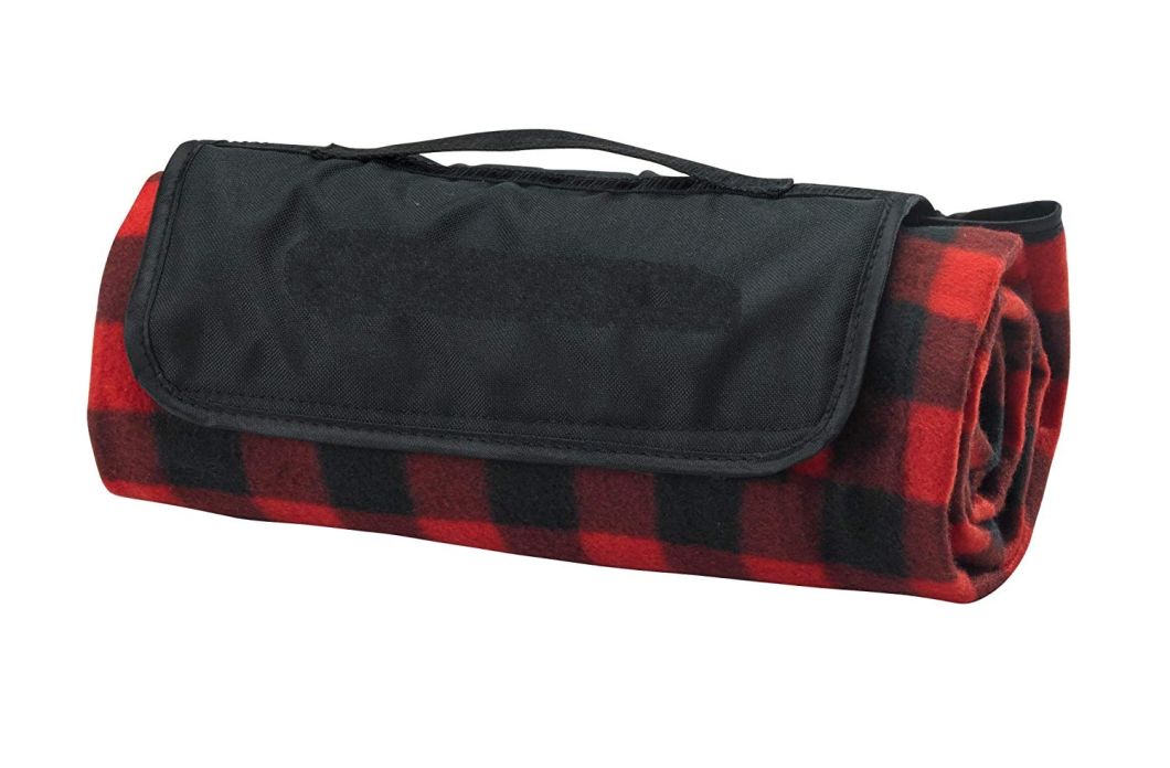 100% Polyester PVC Protection Roll up Fleece Picnic Blanket