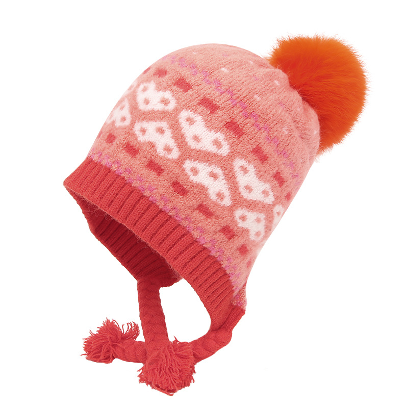 Acrylic Winter Warm Beanie Knitted Baby Hat with POM POM