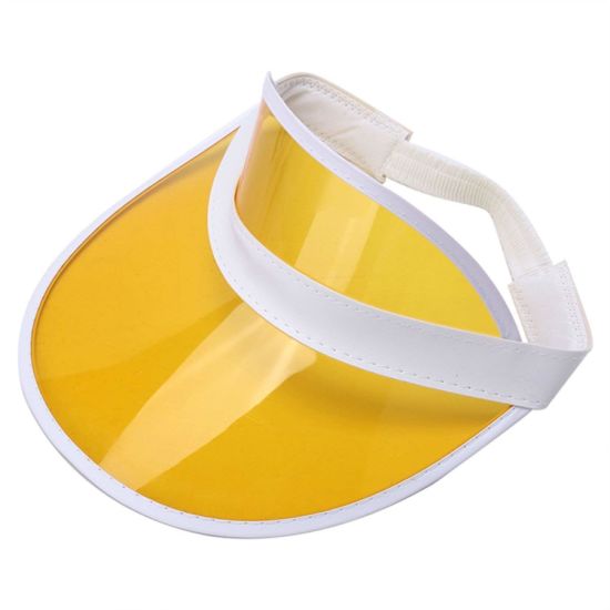 Wholesale Polyester Unisex Transparent Empty Top Sun Visor Cap PVC