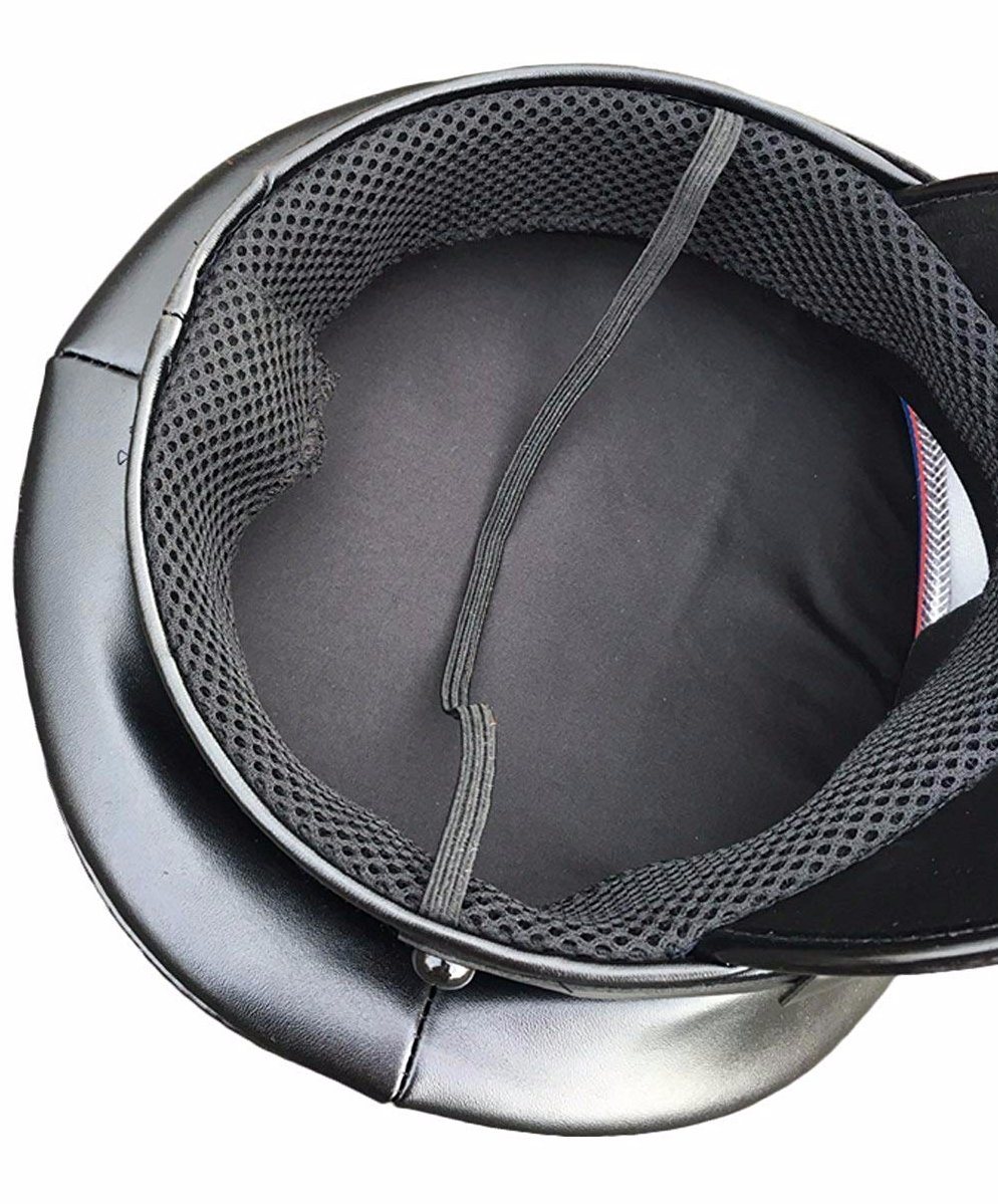 Custom Black PU Leather Performance Officer Military Peak Cap