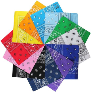 100% Cotton Fashion Accessories Double Sided Print Handkerchief Headwrap Headband Scarf Bandana