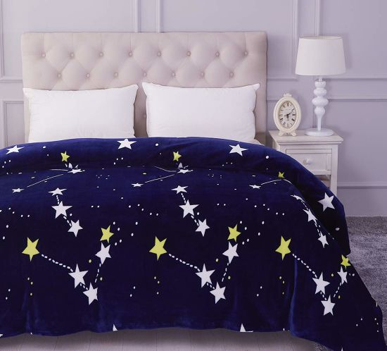100% Polyester Plush Soft Anti-Static Flannel Fleece Printed Blanket