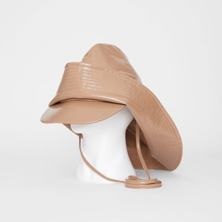 Rain Hat Shaped with a Peak Complete with a High-Shine Finish Water Proof