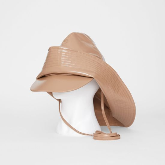 Rain Hat Shaped with a Peak Complete with a High-Shine Finish Water Proof