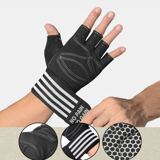 Custom Fingerless Waterproof Weight Lifting Power Lifting Polyester Gym Glove