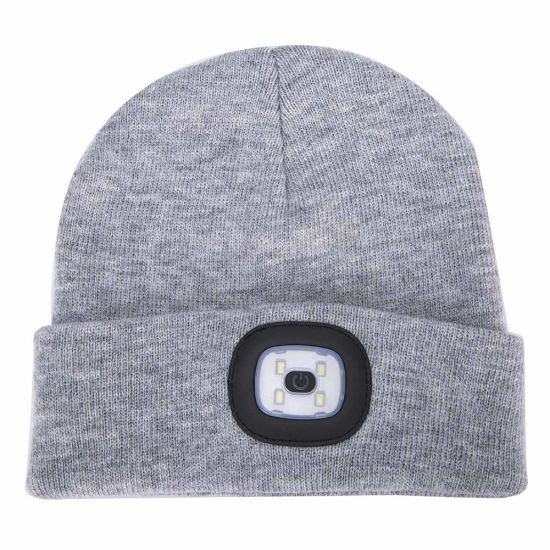USB Rechargeable Unisex Winter Lighted Beanie Knitted Hat LED