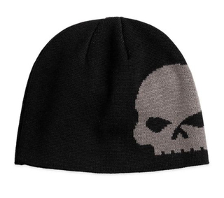 100% Cotton Winter Warm Oversized Black Beanie Knitted Skull Hat