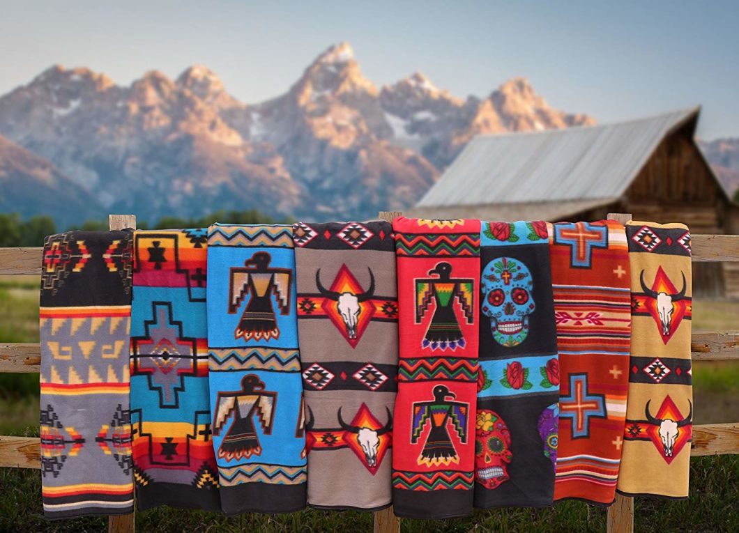Warm Smooth Cozy Lodge Fleece Wholesale Native American Fleece Blanket