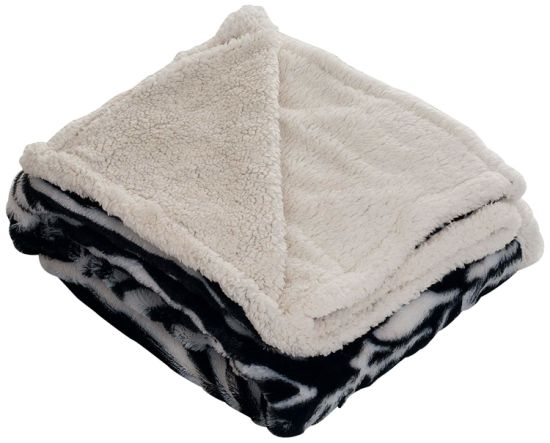 100% Polyester Animal Print Pattern Throw Sherpa PV Fleece Blanket