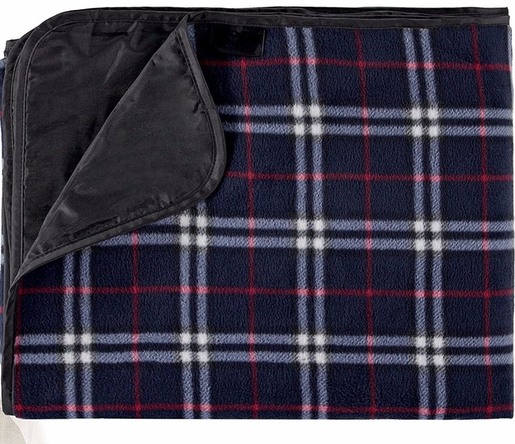 100% Polyester Plaid Portable Extra Large Polar Fleece Picnic Blanket