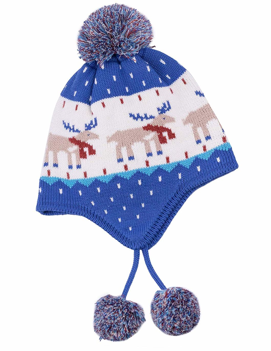 100% Cotton Beanie Knitted Earflap POM Baby Hat Manufacturer
