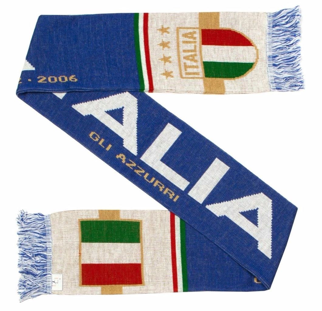 BSCI Audit Acrylic Italy Italia Soccer Double-Sided Fan Football Knit Scarf