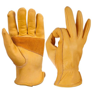 Full Cowhide Leather Flexible Durable Stretchable Tough Working Leather Glove
