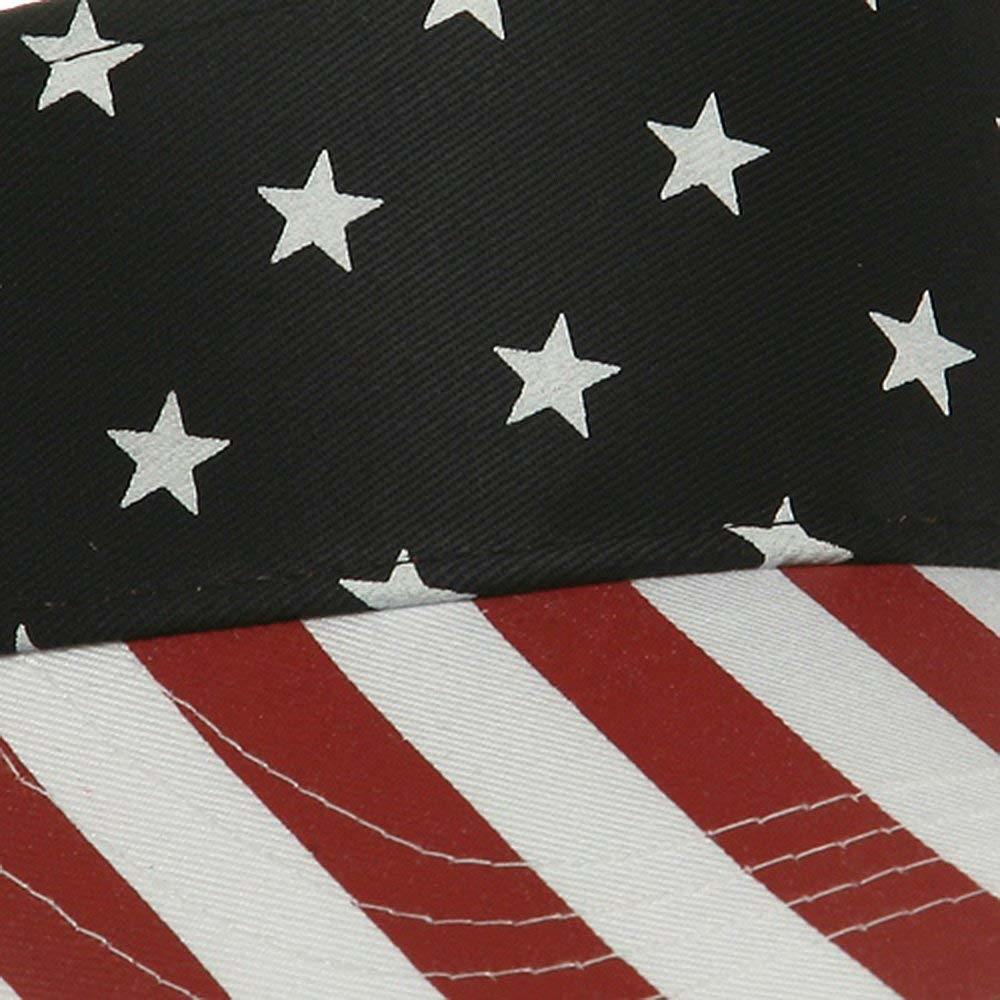 BSCI Audit 100% Cotton Adjustable USA Flag USA Star Stripe Print Visor
