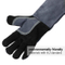 Custom Heat Resistant Leather Welding Gloves with Long Sleeve and Insulated Cotton Lining