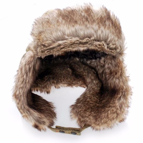 Winter Warm Bomber Hats Striped Fur Caps Men Women Russian Trapper Hat Aviator Trooper Ear Flap Snow Ski Hat Cap