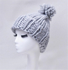 BSCI Audit Ribbed Knit Folded Cuff Crushed POM Velvet Hat