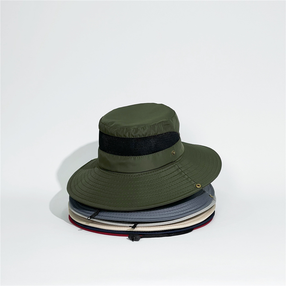 Flat Mesh Eyelets Crown Breathable Chinese Hat Wholesale Custom