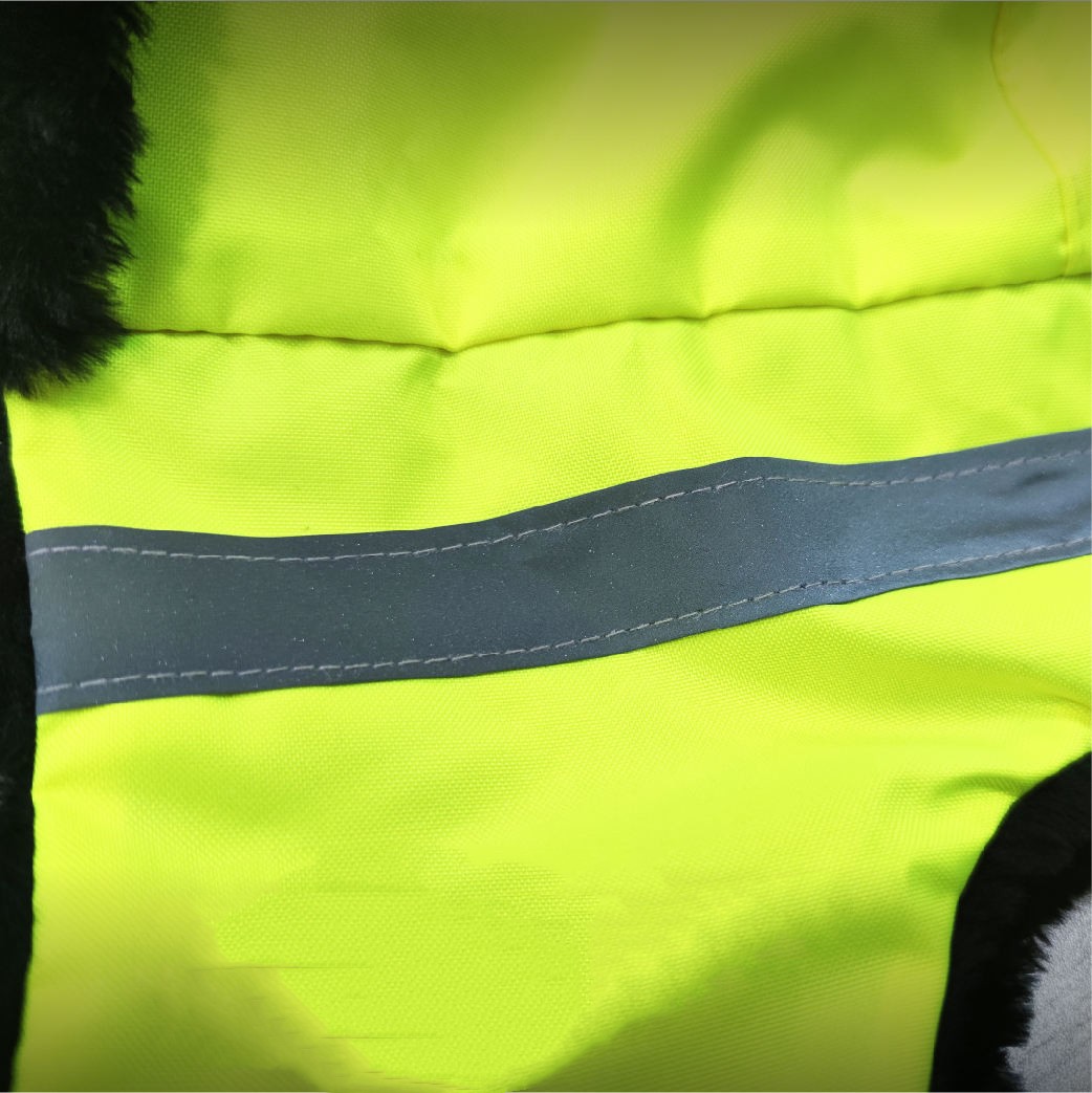 Hi-Vis Reflective Safety Winter Hat with Ear Flaps – Windproof Insulated Work Cap, Faux Fur Lined Trapper Hat for Cold Weather