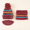 Women Soft Warm Thick Cable Knitted Winter Hat and Scarf