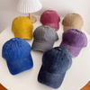 Blank Classic 6-Panel Unisex Adjustable Suede Hat with Faux Leather