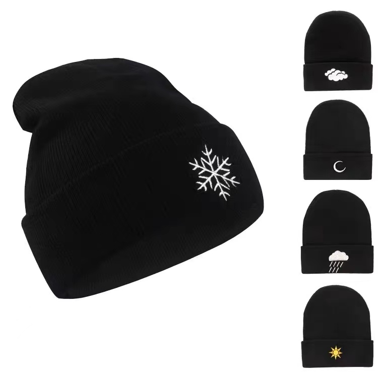 Embroidered Logo Acrylic Winter Soft Warm Knitted Beanie Hat