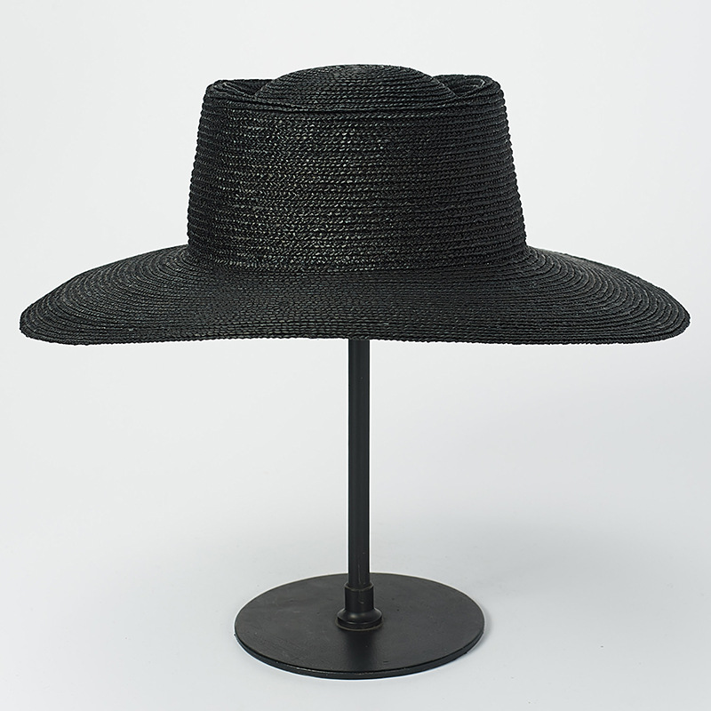 Double Grosgrain Hatband Pinched Crown Panama Straw Hat