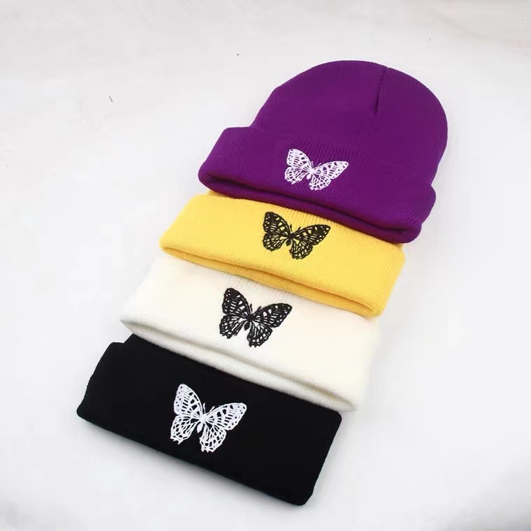 Embroidered Logo Acrylic Winter Soft Warm Knitted Beanie Hat