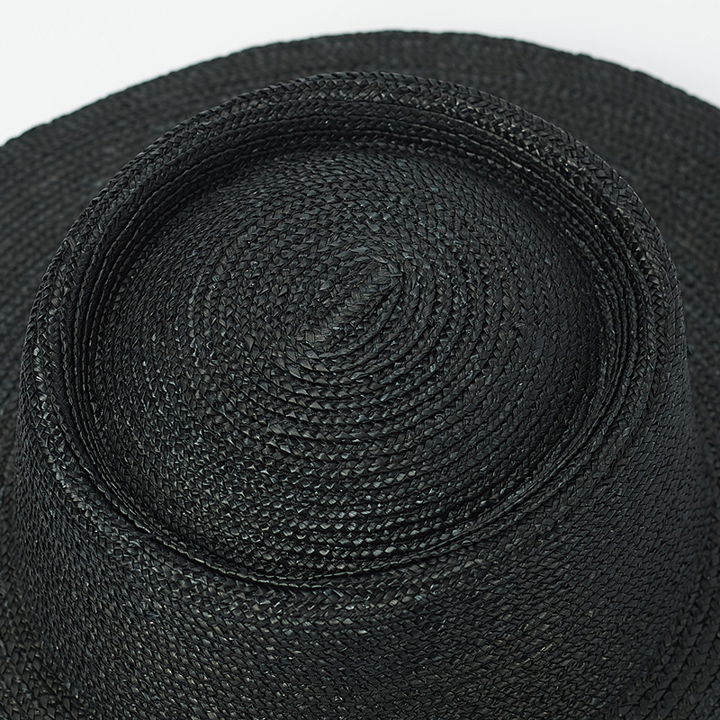 Double Grosgrain Hatband Pinched Crown Panama Straw Hat