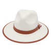 Classic Fedora Straw Hat Panama with Removable Exotic Feather