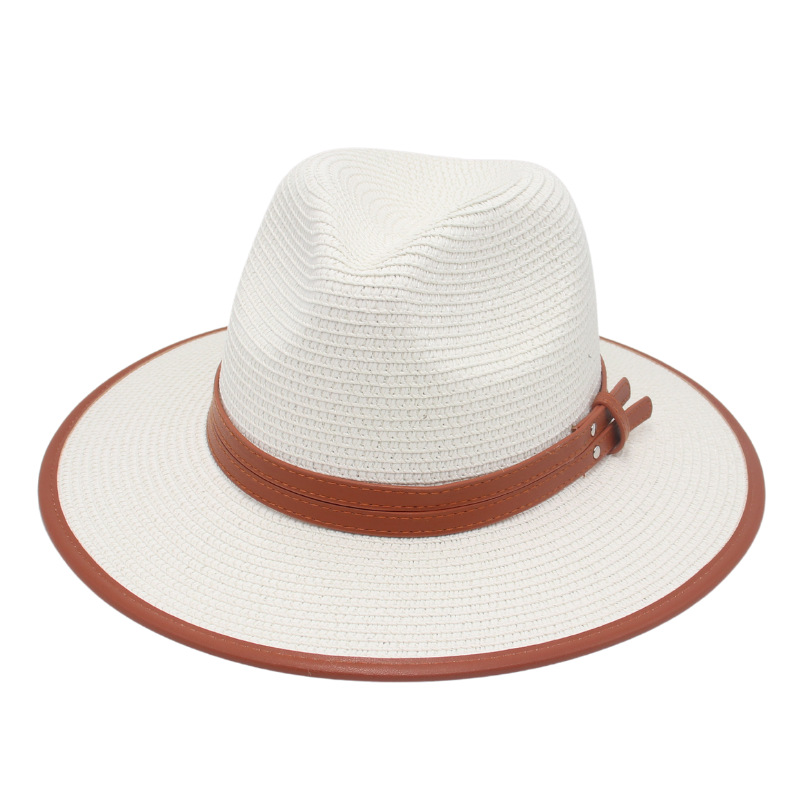 Classic Fedora Straw Hat Panama with Removable Exotic Feather