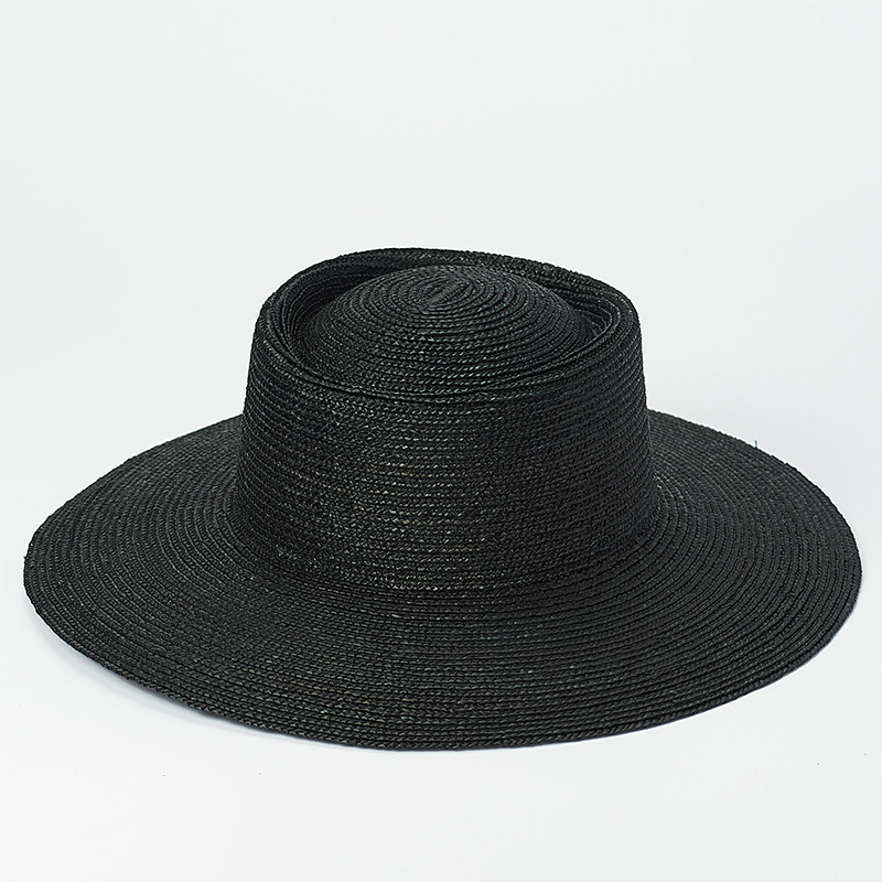 Double Grosgrain Hatband Pinched Crown Panama Straw Hat