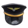 Cotton Unisex Gold Band Embroidered Pilot Hat for Costume Uniform