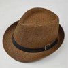 Straw Fedora Contrast Hatband Trim Straw Hat Made in China