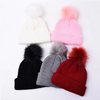 Winter Warm Acrylic Striped Beanie Knitted POM POM Hat Baby